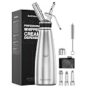 Professional Stainless Steel Whipped Cream Dispenser, 1L / 1 Quart