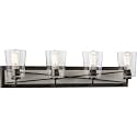 Progress Lighting Briarwood Collection 4-Light Clear Glass Coastal Bath Vanity Light Graphite,Black