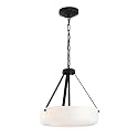 Progress Lighting Lieon Collection Three-Light Semi-Flush Convertible Light with White Glass Shade