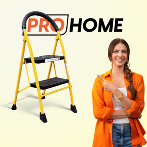 prohome 2 step foldable steel ladder for home  ladder with anti-slip shoes steel ladder