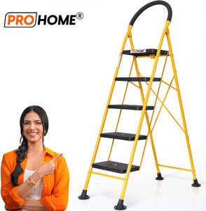 prohome 5 step steel ladder for home with anti skid shoes steel ladder