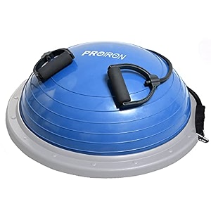 proiron balance trainer - blue with resistance bands balance board yoga half ball air dome balance ball with pumpimprove core and ab strength with full body home gym workouts or fitness training