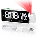 Projection Alarm Clock for Bedroom Ceiling with Auto Brightness Adjustment