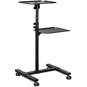 projector amp laptop height adjustable trolley mobile projection stand black