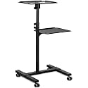 Projector & Laptop Height Adjustable Trolley Mobile Projection Stand Black