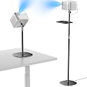 Projector Stand with Hidden Cable Management, Height Adjustable Floor Mount with 360° Rotation & 1/4" Screw, Compatible with Projector, Camera, Webcam for Home, Office & Outdoor Use (Black)