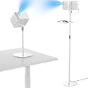 Projector Stand with Hidden Cable Management, Height Adjustable Floor Mount with 360° Rotation & 1/4" Screw, Compatible with Projector, Camera, Webcam for Home, Office & Outdoor Use (White)