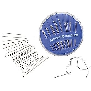 prokart assorted hand stitching sewing needles 25 pieces in 1 set steel needles for embroidery mending craft cloth stitching  standard  made in india