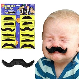 prokart fake mustaches mexican mustache handlebar mustache black color self adhesive mustaches for masquerade party holi amp performance 12pcs in a pack