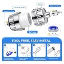 Prokart Pro Shower and Tap Filter for Hard Water with 15 Stage | Hard Water Softener for Bathroom | Strengthen Skin &amp; Hair | Reduce Hair Fall &amp; Skin Dryness | Hard Water Softner | (Pack of 1,chrome)