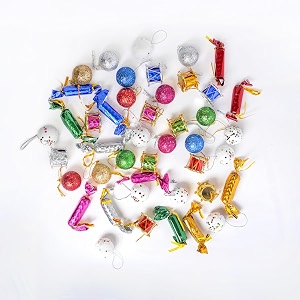 prokart premium 45pc set christmas mixed decorations ornaments  xmas tree decorations hanging ornaments for home birthday valentine39s christmas funny party amp new year party multi xmas tree decor