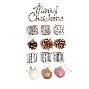 prokart premium christmas mixed decorations ornaments  xmas tree decorations hanging ornaments for home partytreecraftchristmasxmas decorationnew yearvalentine39s silver mix xmas decor