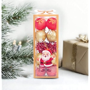 prokart premium christmas mixed decorations ornaments  xmas tree decorations hanging ornaments for home partytreecraftchristmasxmas decorationnew yearvalentine39s multi xmas ball - 10pcs