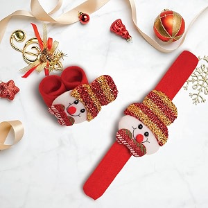 prokart premium christmas multicolour slap bracelets snowman for christmas funny party  new year party  props favors children or adult and girls multi snap bracelets