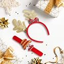 ProKart Premium Christmas Slap Bracelets & Golden Sequence Glitter Snowman Headband for Christmas Party | Props Favors Children or Adult and Girls Christmas Party Accessory (S Bracelets & Headband)
