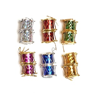 prokart premium laser small drum christmas ornament colorful gift box  christmas tree pendant year festival home decorations for festive christmas decor amp new year party multi drums xmas decor