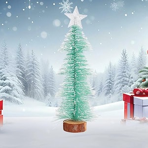 prokart premium mini christmas tree small pine tree with wooden bases  xmas tree decorations hanging for home birthday valentine39s christmas funny party amp new year party snow tree top star