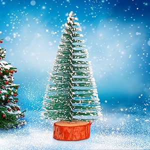 prokart premium mini christmas tree small pine tree with wooden bases  xmas tree decorations hanging for home birthday valentine39s christmas funny party amp new year party xmas grassgreen tree