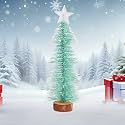 ProKart Premium Mini Christmas Tree, Small Pine Tree with Wooden Bases | Xmas Tree Decorations Hanging for Home, Birthday, Valentine's, Christmas Funny Party &amp; New Year Party (Snow Tree Top Star)