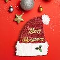 ProKart Premium Sequins White/Red Santa Claus Hat Mary Christmas for Adults Kids, Christmas Hat for Party (Mary Christmas Hat)