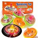 PROLOSO 100 Pcs Light Up Spinning Tops LED Flashing Spinners with Gyroscope