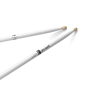 promark classic forward 5b painted white hickory drumsticks oval wood tip one pair