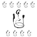 PROMAXPOWER [10-Pack] G-Shape Earbud Earpiece with PTT Mic for Motorola Radios MOTOTRBO XPR6550, XPR7350, XPR7550e, XPR7580e, APX900, APX4000, APX6000, MTP850S