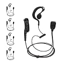 PROMAXPOWER [5-Pack] G-Shape Earbud Earpiece with PTT Mic for Motorola Radios MOTOTRBO XPR6550, XPR7350, XPR7550e, XPR7580e, APX900, APX4000, APX6000, MTP850S