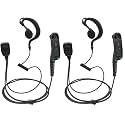 PROMAXPOWER G-Shape Earbud Earpiece with PTT Mic for Motorola Radios MOTOTRBO XPR6550, XPR7350, XPR7550e, XPR7580e, APX900, APX4000, APX6000, MTP850S (Pack of 2)