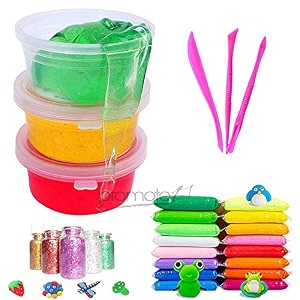 promote t 12 air drying modeling clay 6 crystal slime in science ultimate slime kit for kids fluffy amp unicorn age 4 years and above multicolour