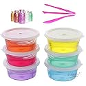 Promote Trader Combo of 6 Crystal Slime with Free Glitter and Clay Tools for Kids Boys and Girls Age 3+ Years Magic Mud Surprise Gift