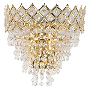 prop it up 10w wall light golden round with crystals