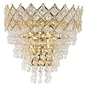 Prop It Up 10W Wall Light (Golden, Round with Crystals)