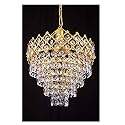 Golden Crystal Designer Small Chandelier With Color Crystal for Home Décor