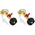 CALPOSE Propane Refill Adapter with Valve and Gauge, Fill 1 Pound Bottles from 20lb Tank, Fits QCC1 / Type1 Propane Tank and 1 lb Throwaway Disposable Cylinder Propane Bottle Connector (Pack of 2)
