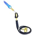 Propane Torch Head with 4.7Ft Hose, MAP Mapp Gas Torch kit Turbo Torch Self Igniter Trigger Start Adjustable Flame Valve Brass Tip CGA600 Interface for Soldering Brazing Plumbing Welding BBQ Lighting.
