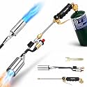 Upgraded Propane Torch Weed Burner with Dual Flame Control – Gas Valve & Turbo Trigger, Self-Igniting 33.4" Heavy Duty Weed Torch, Up to 4000°F for Weeding, Snow Melting & Roofing