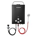 Propane Water Heater Tankless, 1.58GPM 6L Outdoor Portable Propane Gas Instant Hot water heater On Demand, 41,000 BTU, Overheating Protection, Camping, RV, Cabin, Barn, Black