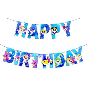 propsicle colorful baby shark happy birthday bold letters banner for kids and adults party decorations multi colors happy birthday sign backdrop hanging decorations