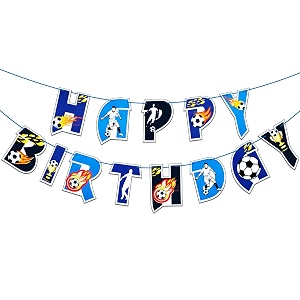 propsicle football theme happy birthday banner for boys party decoration