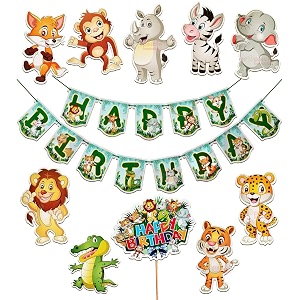 propsicle jungle safari birthday banner for kids animal theme decoration