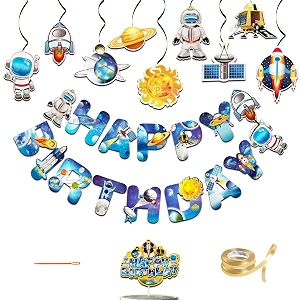 propsicle space theme happy birthday banner set for kids decoration