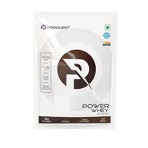 proquest whey protein powder cafe mocha 36 gm  single serving sachet  24g protein per scoop  lab tested  with probiotics amp digezyme  perfect for pre-workout post-workout or intra-workout supplement supporting muscle recovery amp performance