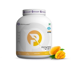 proquest whey protein powder mango rush 2 kg  44 lbs 55 servings  24g protein per scoop  lab tested  with probiotics amp digezyme  perfect for pre-workout post-workout or intra-workout supplement supporting muscle recovery amp performance