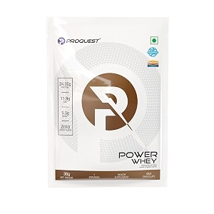 proquest whey protein powder milk chocolate 36 gm  single serving sachet  24g protein per scoop  lab tested  with probiotics amp digezyme  perfect for pre-workout post-workout or intra-workout supplement supporting muscle recovery amp performance
