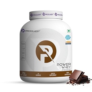 proquest whey protein milk chocolate 2 kg  44 lbs 55 servings  24g protein per scoop  53g bcaa 119g eaa  lab tested  includes probiotics amp digezyme for fast amp easy digestion