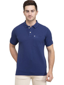 PRORIDERS Solid Men Polo Neck Dark Blue