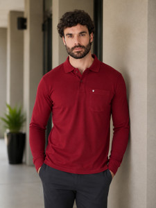 PRORIDERS Solid Men Polo Neck Maroon T-Shirt
