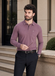 PRORIDERS Solid Men Polo Neck Purple T-Shirt