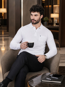 PRORIDERS Solid Men Polo Neck White T-Shirt